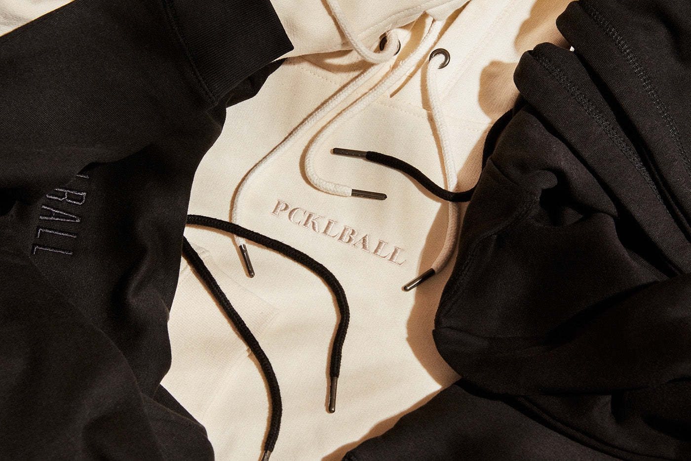 Cream Embroidered PCKLBALL Unisex Hoodie