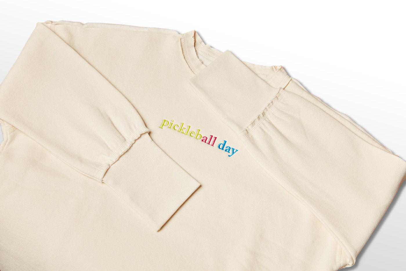 Women's Raw Edge Pickleball day Crewneck Sweatshirt