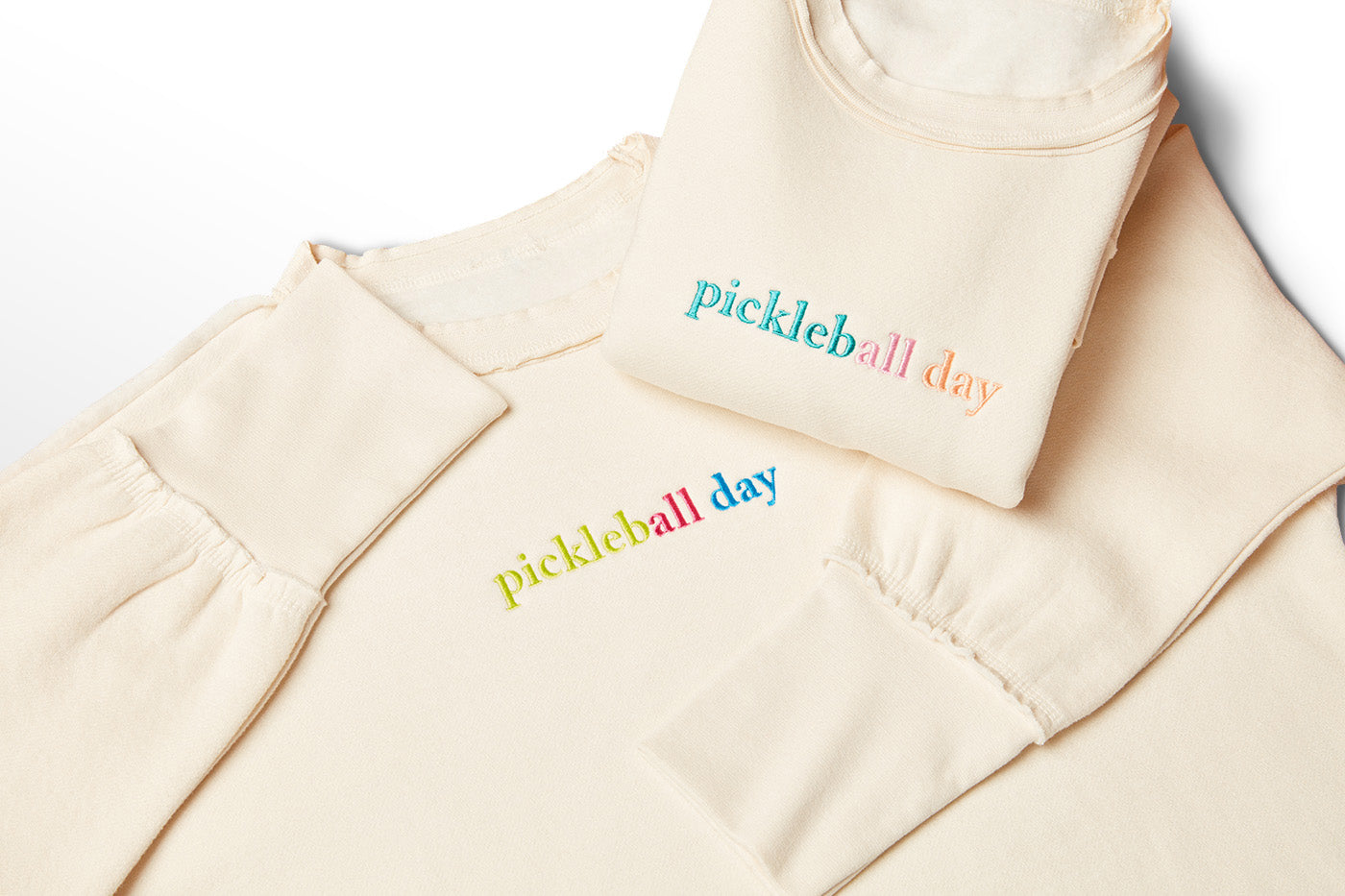 Women's Raw Edge Pickleball day Crewneck Sweatshirt