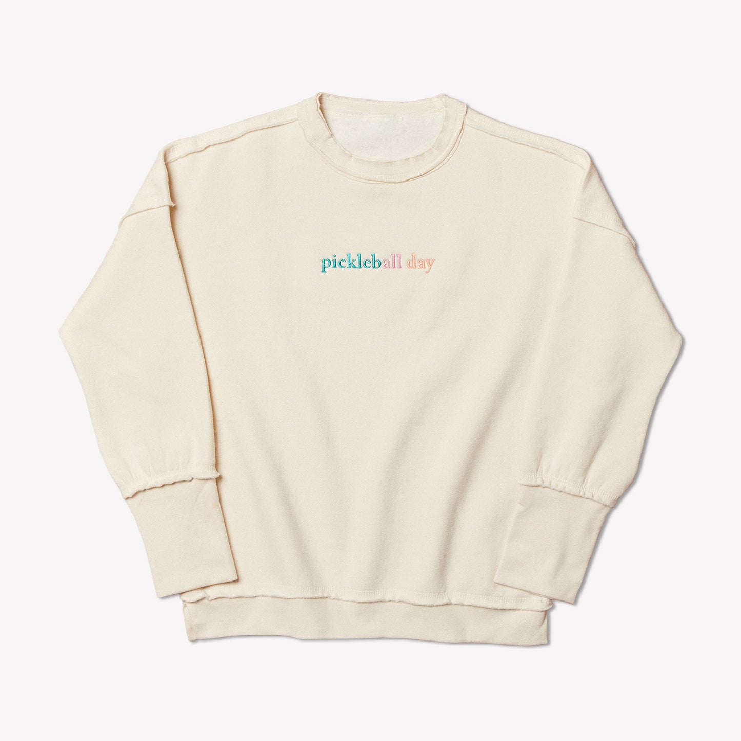 Women's Raw Edge Pickleball day Crewneck Sweatshirt