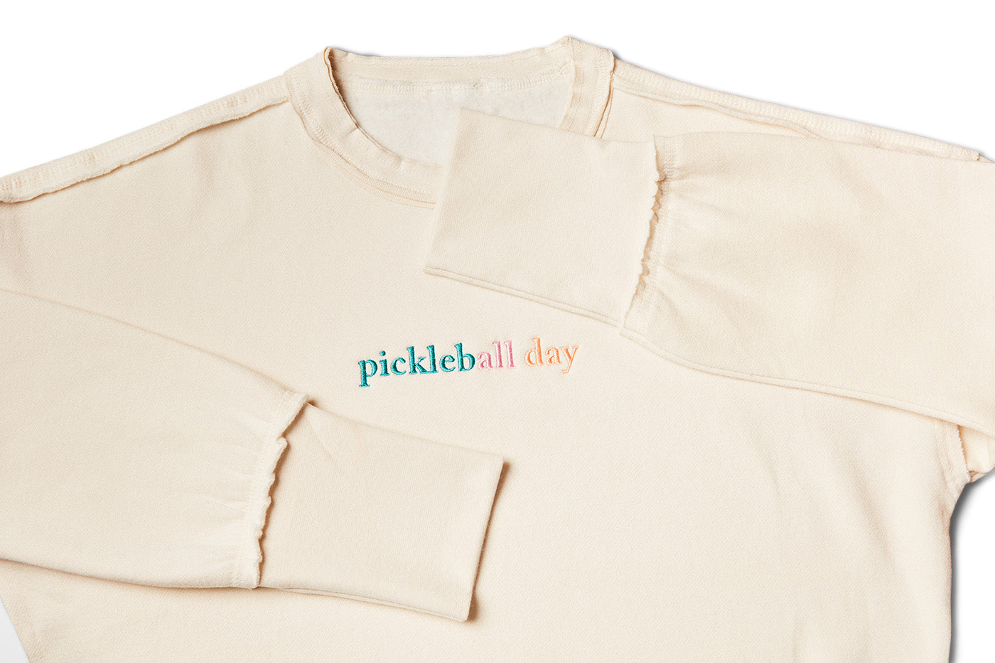 Women's Raw Edge Pickleball day Crewneck Sweatshirt