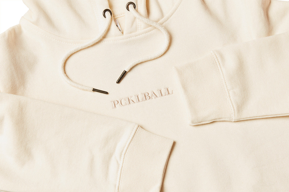 Cream Embroidered PCKLBALL Unisex Hoodie