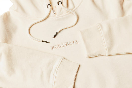 Cream Embroidered PCKLBALL Unisex Hoodie