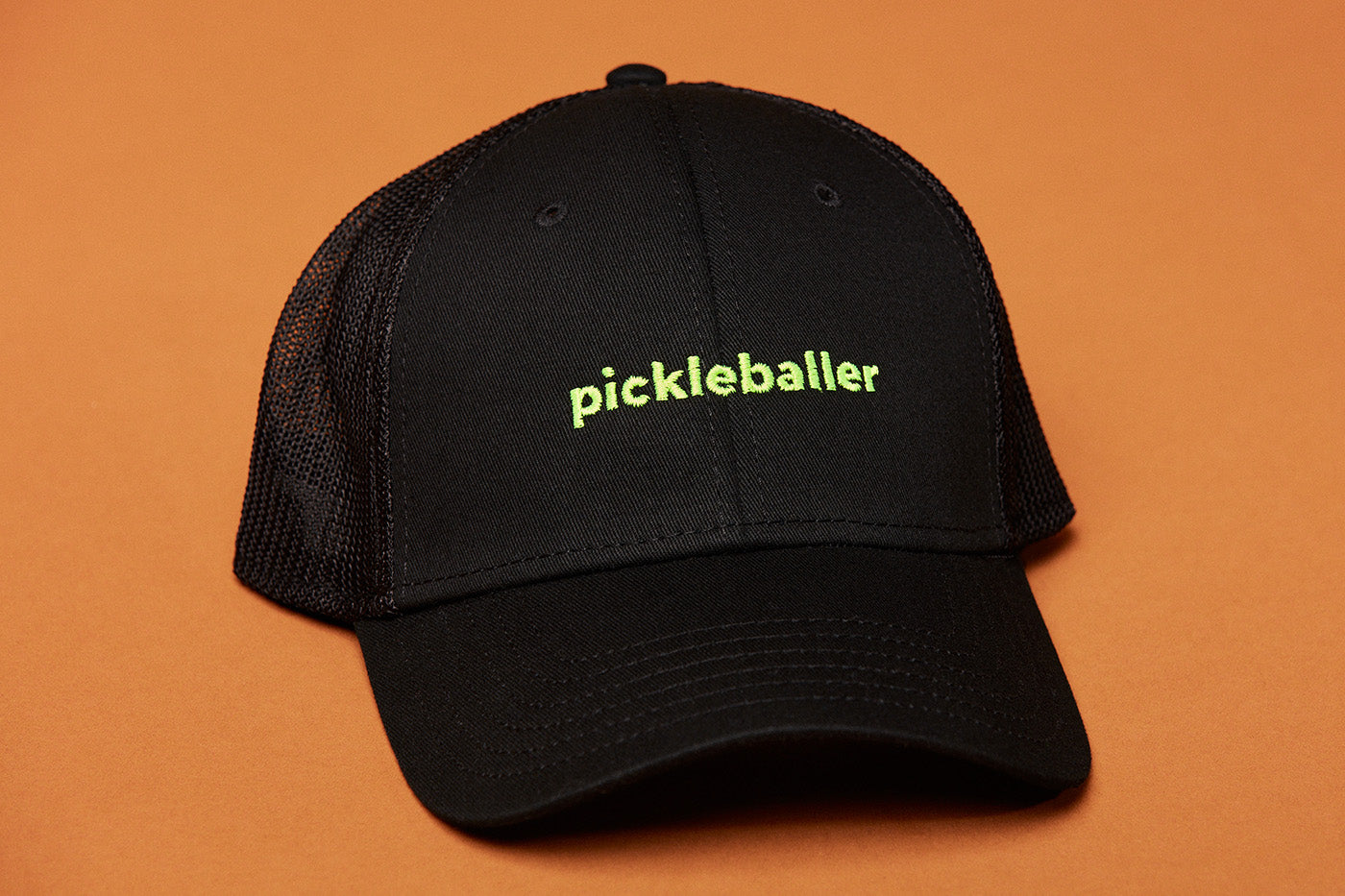 Black Embroidered Pickleballer Trucker Hat
