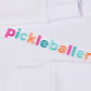 Kids Multicolored Embroidered Pickleballer Hoodie