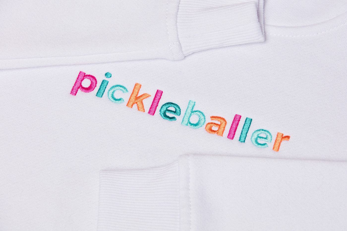 Kids Multicolored Embroidered Pickleballer Hoodie